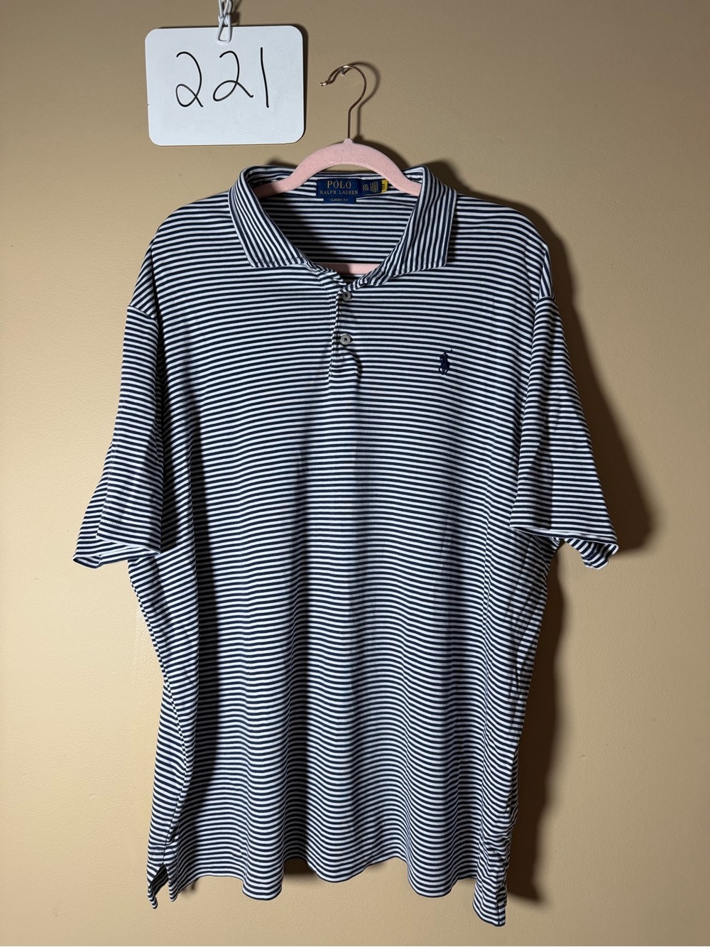 Polo by Ralph Lauren Navy & White Striped Short-Sleeve Polo